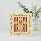 Red Stripe Niedlich Gingerbread Mann Weihnachten (Stehend Vorderseite)