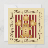 Red Stripe Niedlich Gingerbread Mann Weihnachten (Vorderseite)