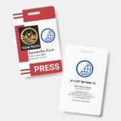 Red Stripe Spalten Special Foto Frame Press ID Ausweis (Vorder- & Rückseite)