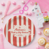 Red Stripe White & Blue Familienname Barbecue Pappteller (Party)