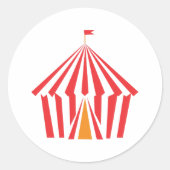 Red Stripe Zent Runder Aufkleber (Vorderseite)