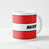 Red Stripes add your name Jumbo-Tasse (Vorderseite Rechts)