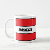 Red Stripes add your name Kaffeetasse (Links)