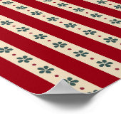 Red Stripes And Flowers Poster (Ecke)