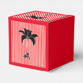 Red Stripes Black Floral Geschenkschachtel (Rückseite)