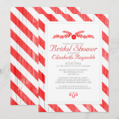 Red Stripes Bridal Dusche Einladungen (Vorne/Hinten)