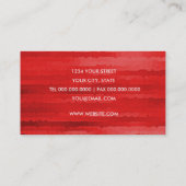 Red Stripes Business Card Visitenkarte (Rückseite)