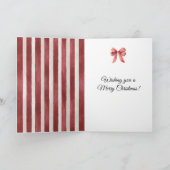 Red Stripes Christmas Bow Karte (Innenseite)