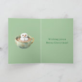 Red Stripes Christmas Happy Marshmallow in Cocoa Karte (Innenseite)