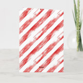 Red Stripes Christmas Ornament Bow Karte (Rückseite)