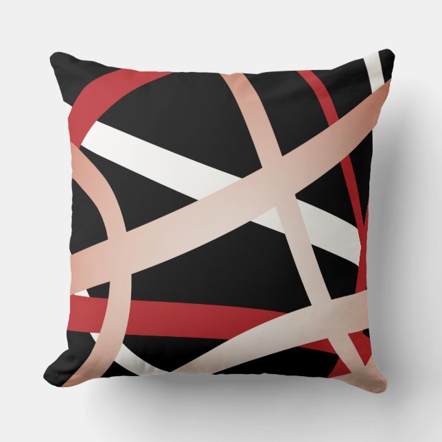 RED STRIPES DESIGN Retro Throw Kissen (Vorderseite)