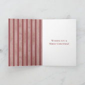 Red Stripes Fox Christmas   Karte (Innenseite)
