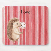 Red Stripes Hedgehog Hearts Balloon Mousepad (Vorne)