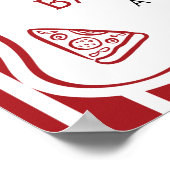 Red Stripes Italian Ciao Baby Dusche Willkommen Poster (Ecke)