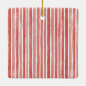 Red Stripes Jolly Christmas Snowman Keramikornament (Rückseite)