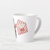 Red Stripes Jolly Christmas Snowman Milchtasse (Rechte Ecke)