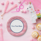 Red Stripes, Marine Border American, Patriotic Pappteller (Party)