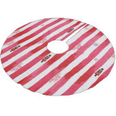 Red Stripes Nutcracker Frohe Weihnachtsbaumrock Polyester Weihnachtsbaumdecke (Schrägansicht)