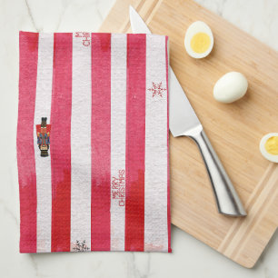 Red Stripes Nutcracker Weihnachtsküche Handtuch