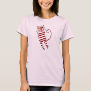 Red Stripes PJ CAT - T - Shirt