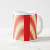 Red Stripes Red Gift Jumbo-Tasse (Vorderseite Rechts)