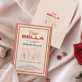 RED Stripes RETRO Bridal Shower Einladung