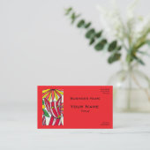 Red Stripped Dog Business Cards Visitenkarte (Stehend Vorderseite)