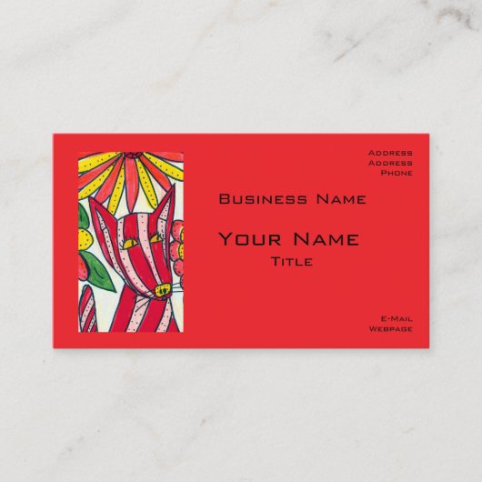 Red Stripped Dog Business Cards Visitenkarte (Vorderseite)