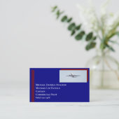 Red Strips Kommerzieller Flugzeugkapitän Pilot Visitenkarte (Stehend Vorderseite)