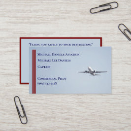 Red Strips Kommerzieller Flugzeugkapitän Pilot Visitenkarte