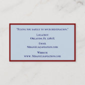 Red Strips Kommerzieller Flugzeugkapitän Pilot Visitenkarte (Rückseite)