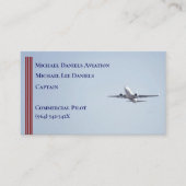Red Strips Kommerzieller Flugzeugkapitän Pilot Visitenkarte (Vorderseite)