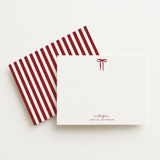 Red Strips und Bow Note Card Einladung