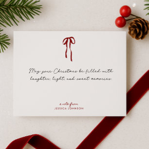 Red Strips und Bow Note Card Einladung