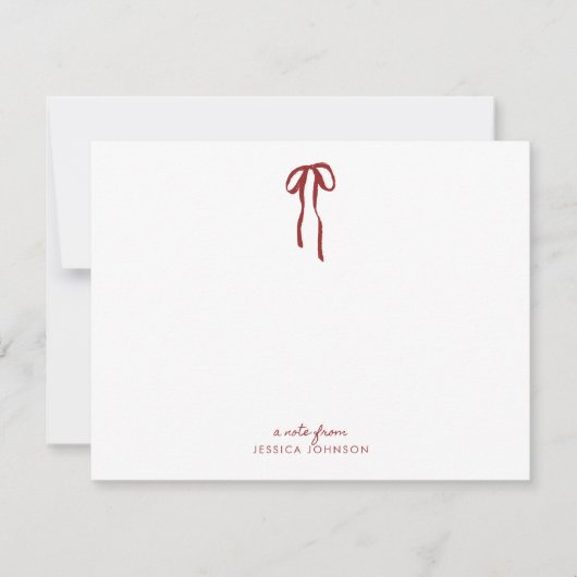 Red Strips und Bow Note Card Einladung (Vorderseite)