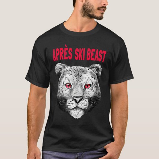 Red Style Apres Ski Snow Leopard T-Shirt (Vorderseite)