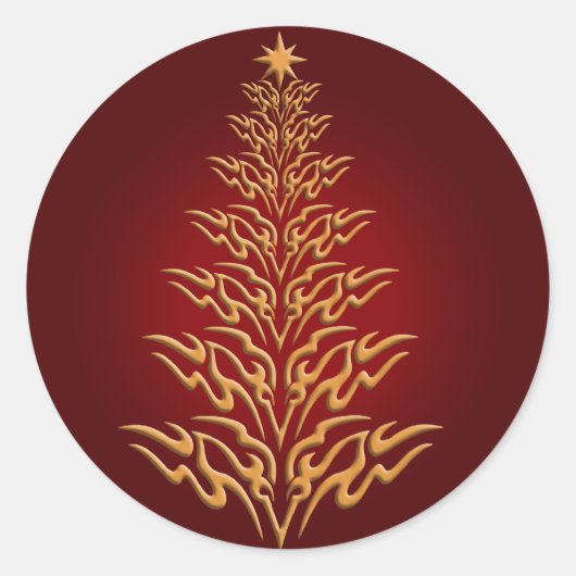 Red Stylish Christmas Tree Stickers (Vorderseite)