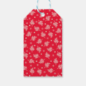 Red Stylish Floral Weihnachtsgeschenk Tag Geschenkanhänger (Rückseite)