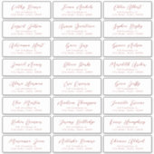 Red Stylish script Braut Gästetikett Aufkleber (Vorderseite)