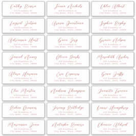 Red Stylish script Braut Gästetikett Aufkleber