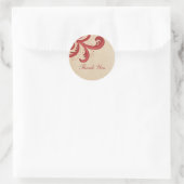 Red Stylish Wirbel Danke Stickers (Tasche)
