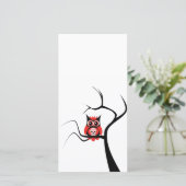 Red Sugar Skull Owl in Tree Foto Card (Stehend Vorderseite)