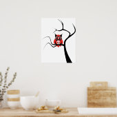 Red Sugar Skull Owl in Tree Poster (Küche)