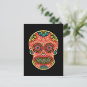 Red Sugar Skull Poscard Postkarte (Stehend Vorderseite)