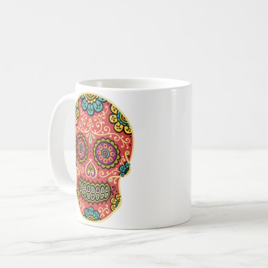 Red Sugar Skull-Tasse Kaffeetasse (Vorderseite Links)