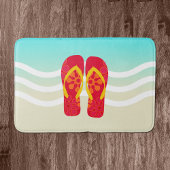 Red Summer Beach Flip Flops Badematte