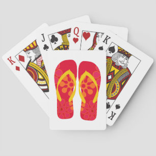 Red Summer Beach Party Flip Flops Karten spielen Spielkarten