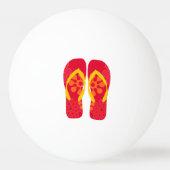 Red Summer Beach Party Flip Flops Tischtennisball (Rückseite)