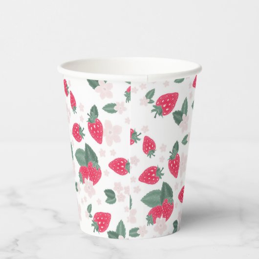 Red Summer Berry Birthday oder Picnic Strawberry Pappbecher (Rechts)