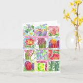 Red Summer Blume Collage Note Card Karte (Gelbe Blume)